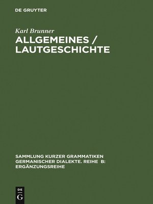 cover image of Allgemeines / Lautgeschichte